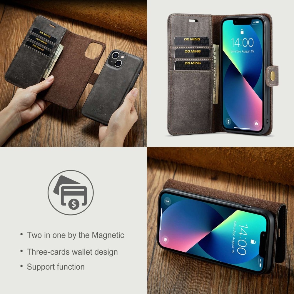 Handytasche Magnetische iPhone 14 Plus Brown