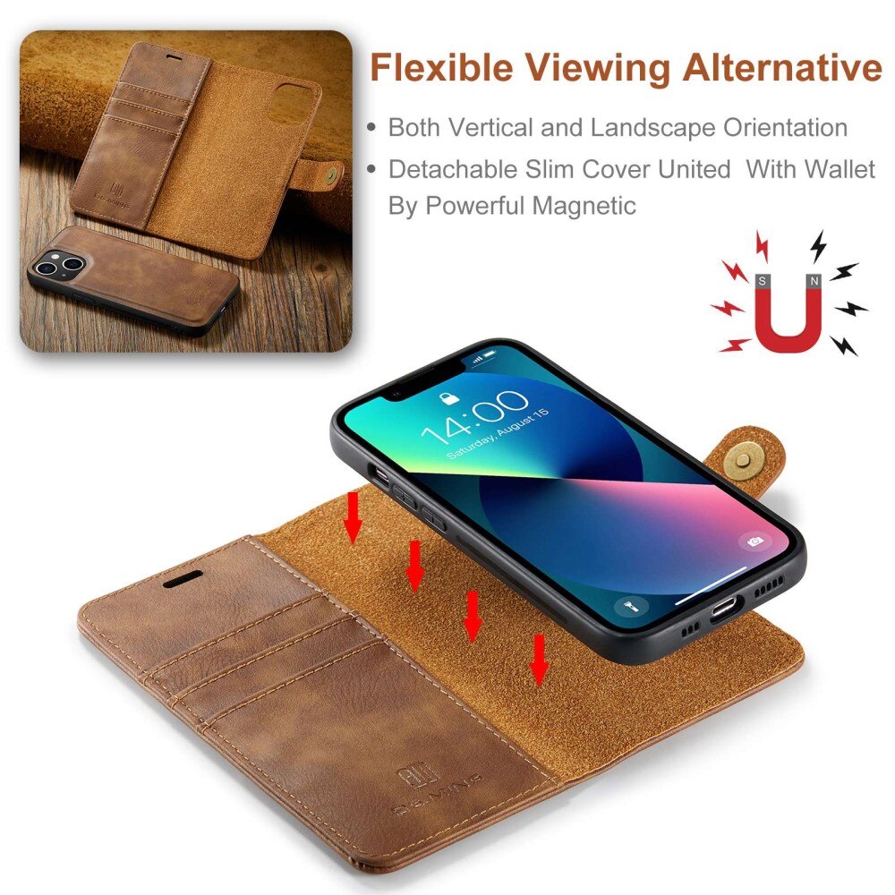 Handytasche Magnetische iPhone 14 Plus Cognac