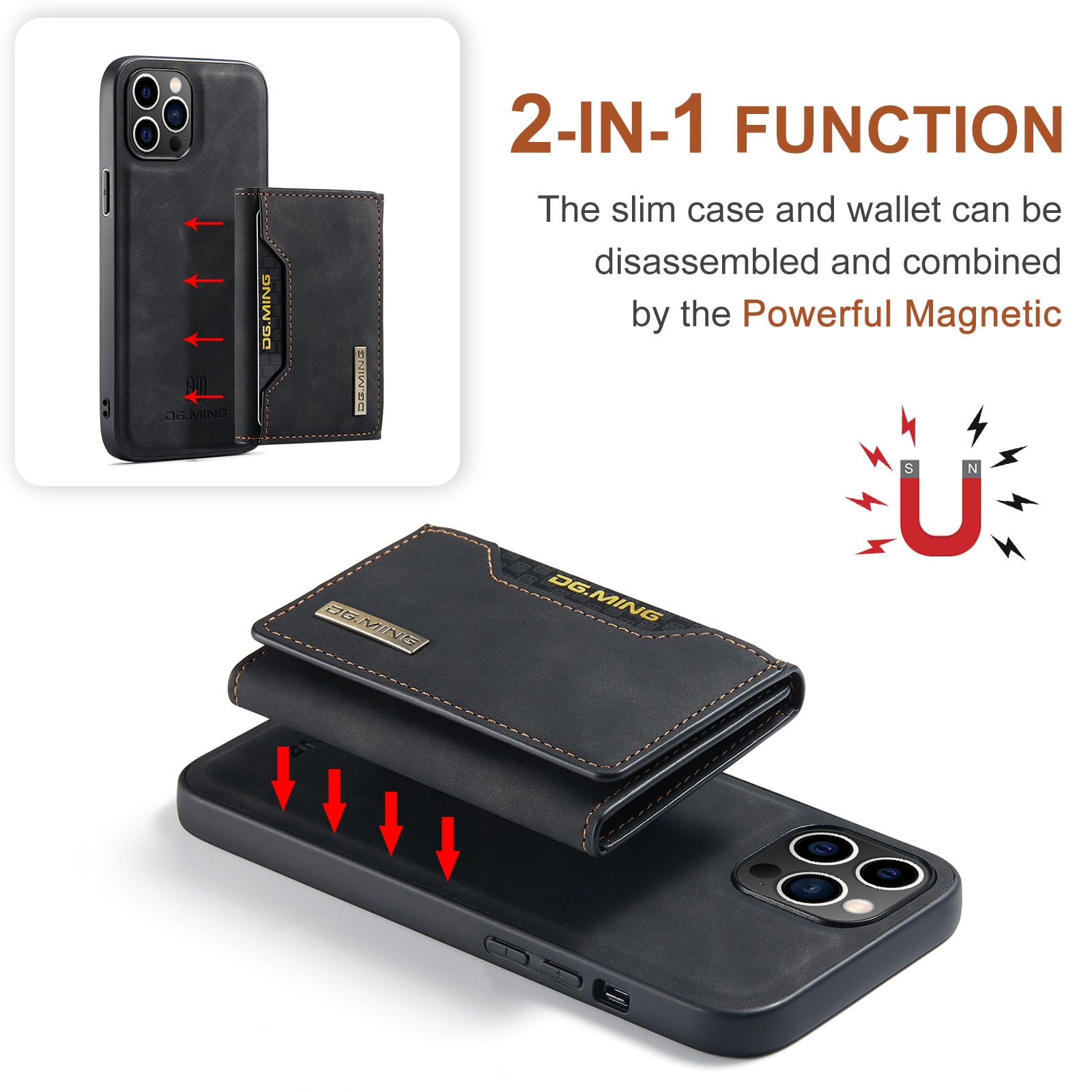 Magnetic Card Slot Case iPhone 14 Pro Max Black