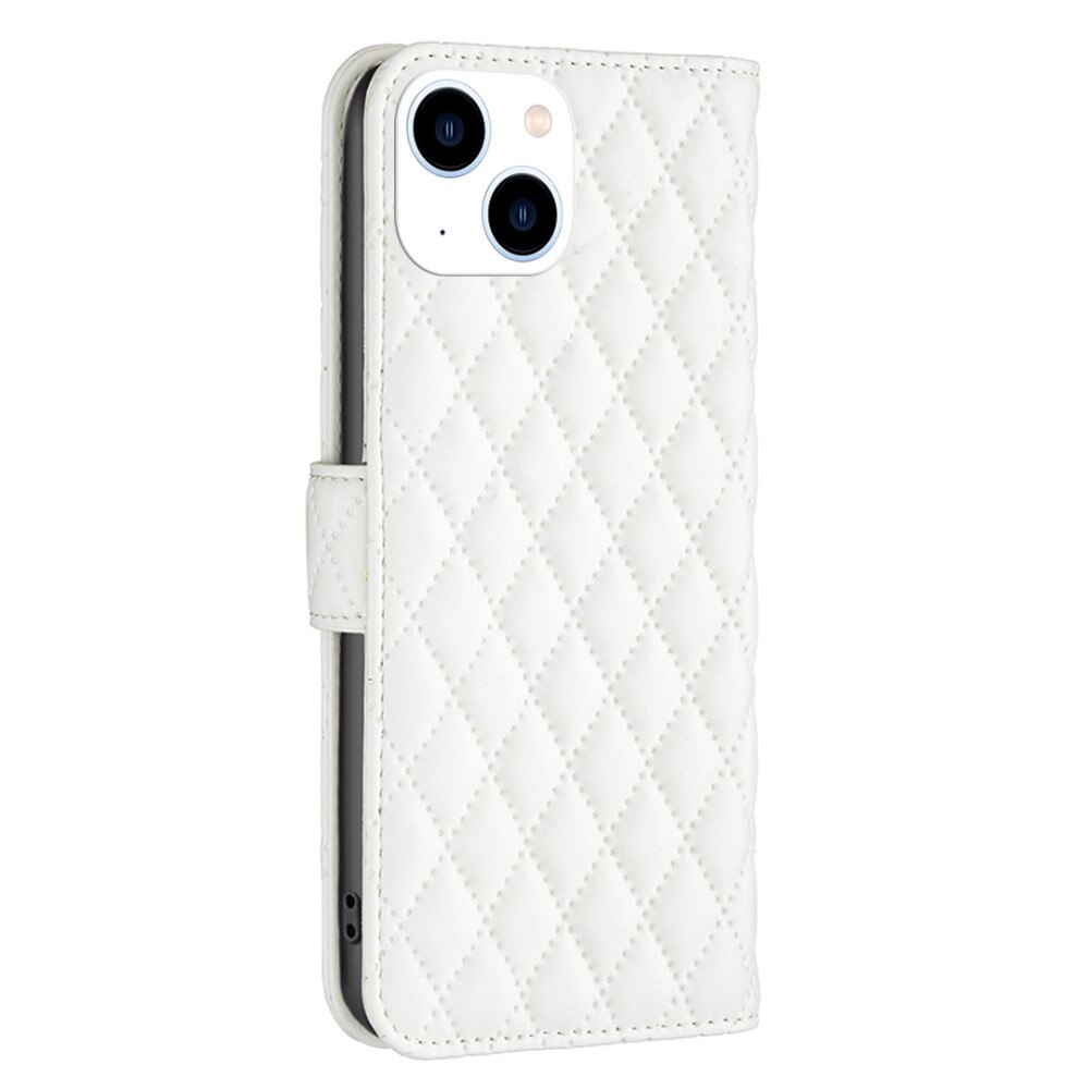 iPhone 14 Portemonnaie-Hülle Quilted Weiß