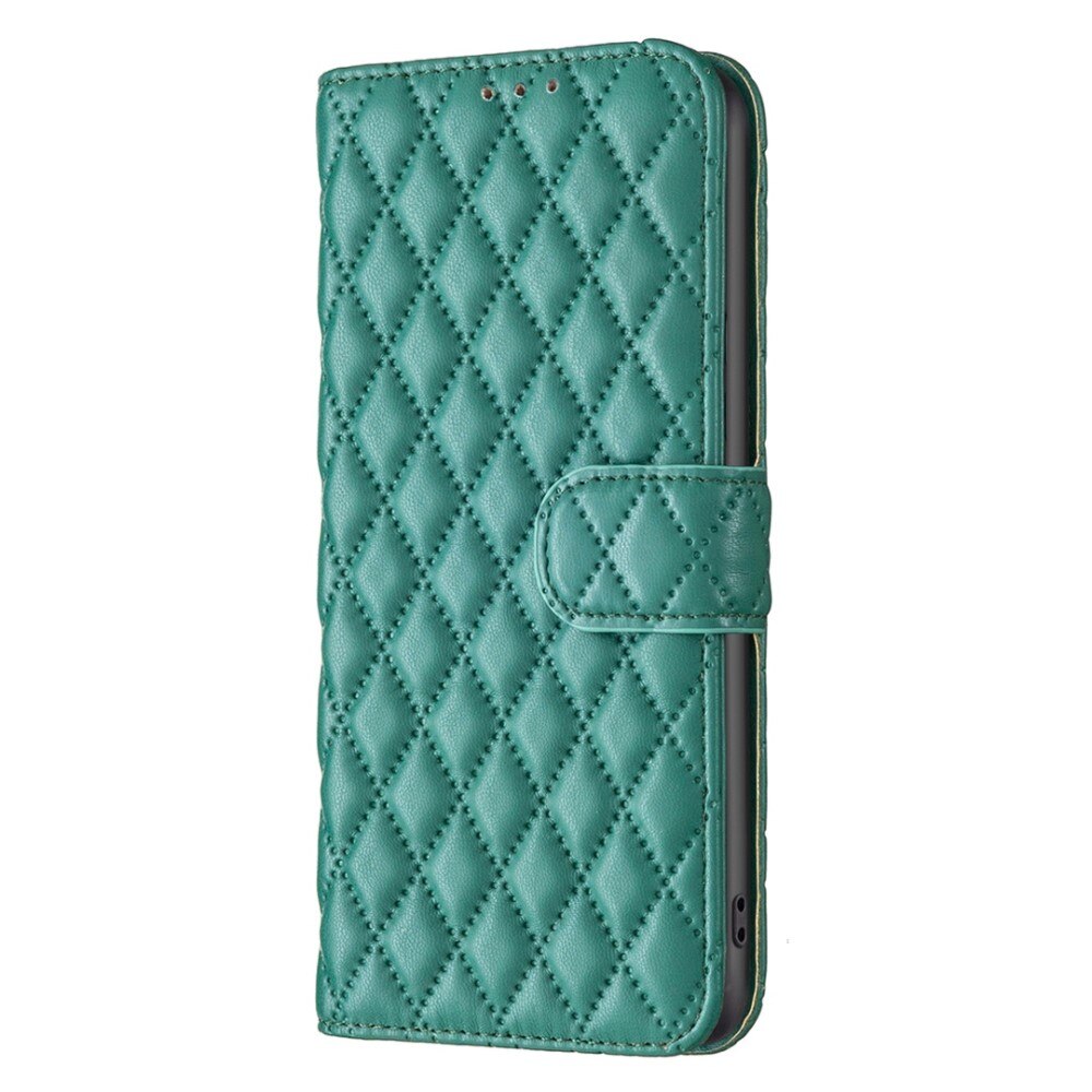 iPhone 14 Portemonnaie-Hülle Quilted Grün