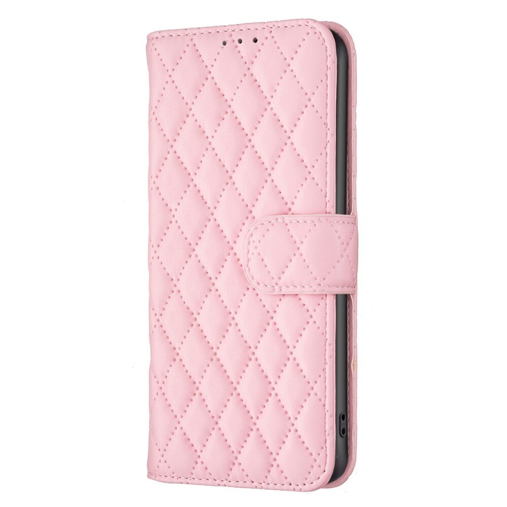 iPhone 14 Portemonnaie-Hülle Quilted Rosa