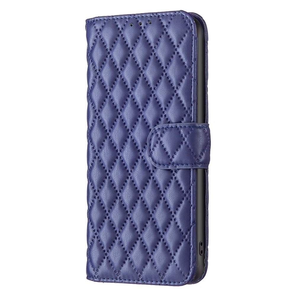 iPhone 14 Portemonnaie-Hülle Quilted Blau