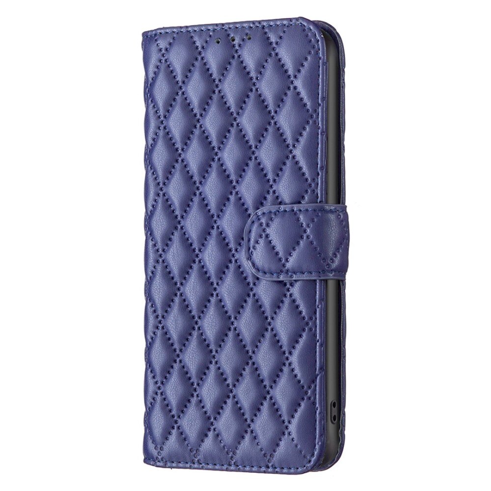 iPhone 14 Portemonnaie-Hülle Quilted Blau