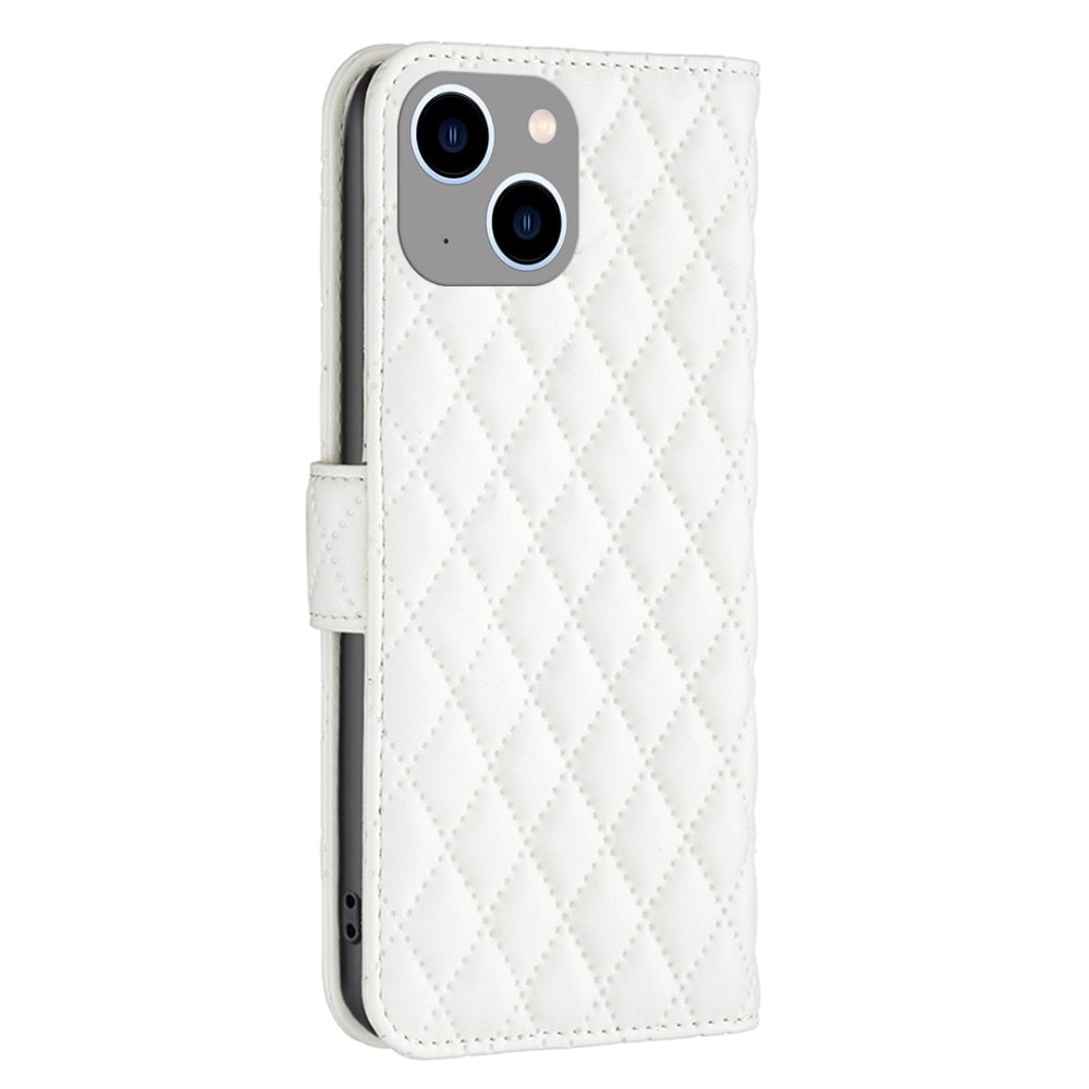 iPhone 14 Plus Portemonnaie-Hülle Quilted Weiß