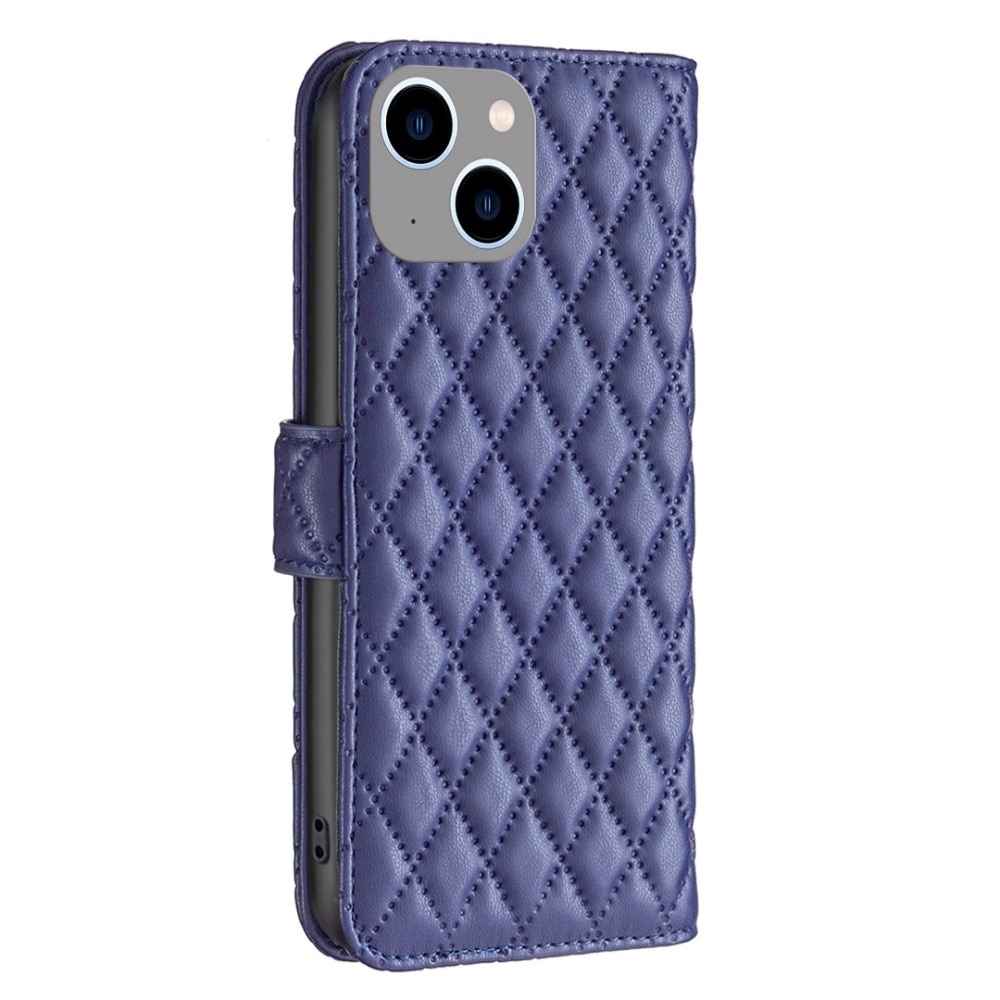 iPhone 14 Plus Portemonnaie-Hülle Quilted Blau