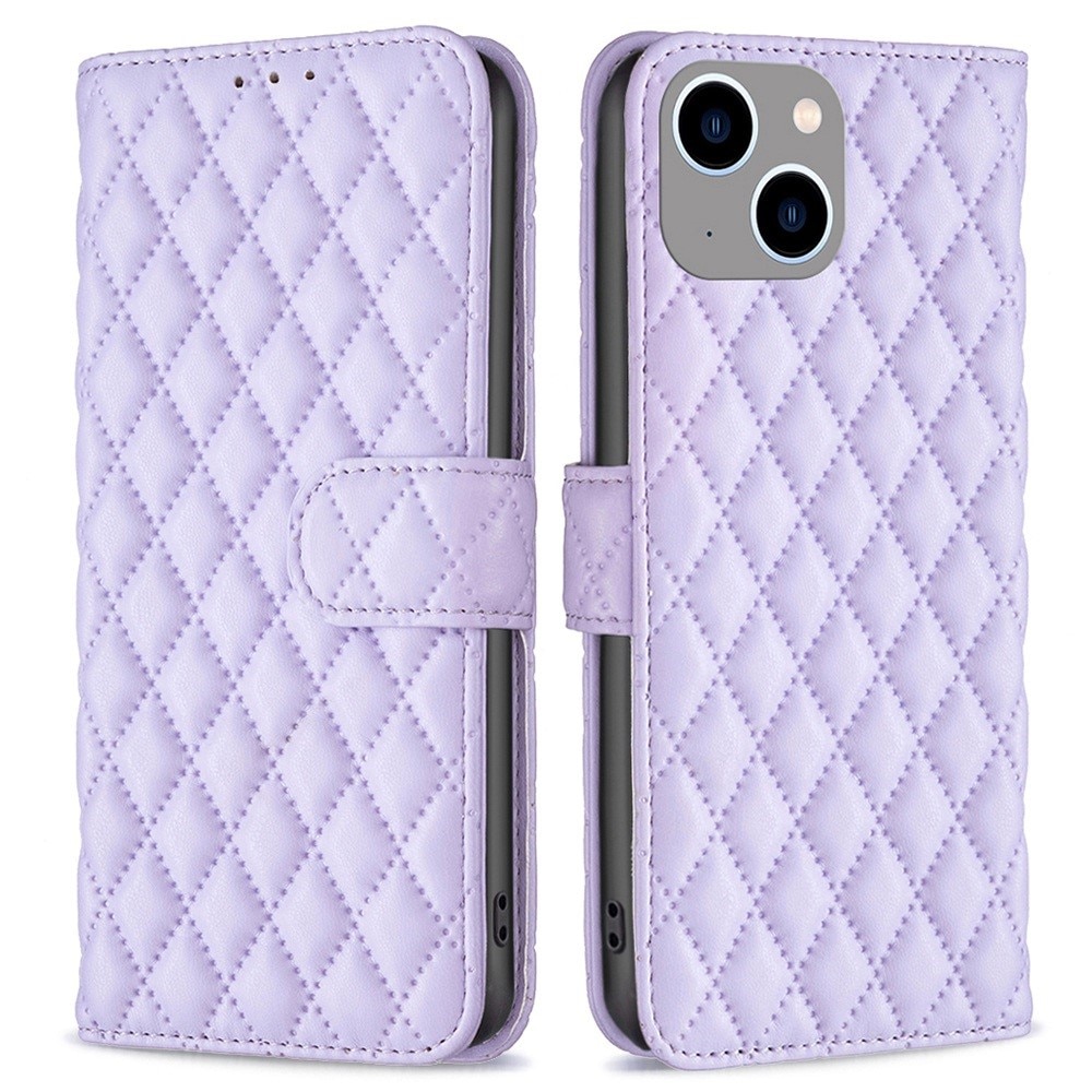 iPhone 14 Plus Portemonnaie-Hülle Quilted Lila