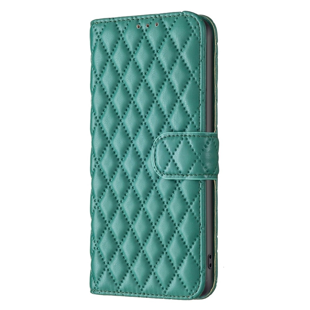iPhone 14 Pro Portemonnaie-Hülle Quilted Grün