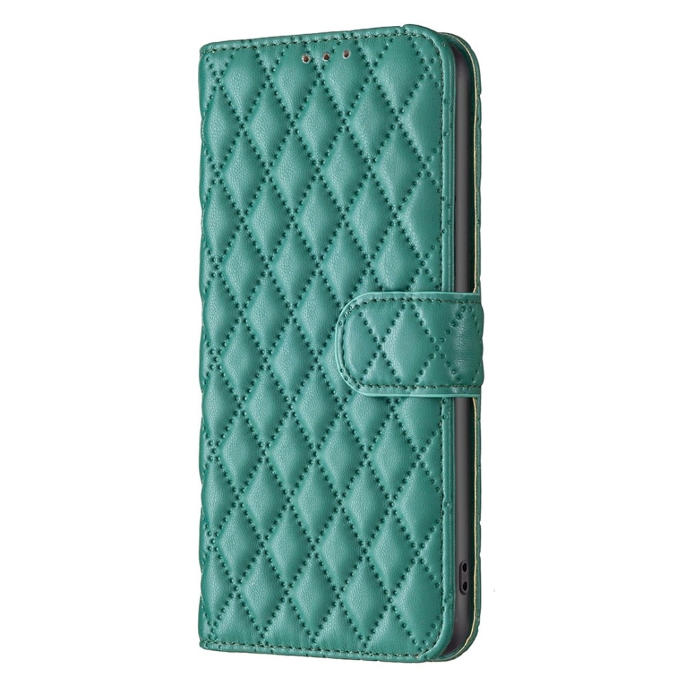 iPhone 14 Pro Portemonnaie-Hülle Quilted Grün