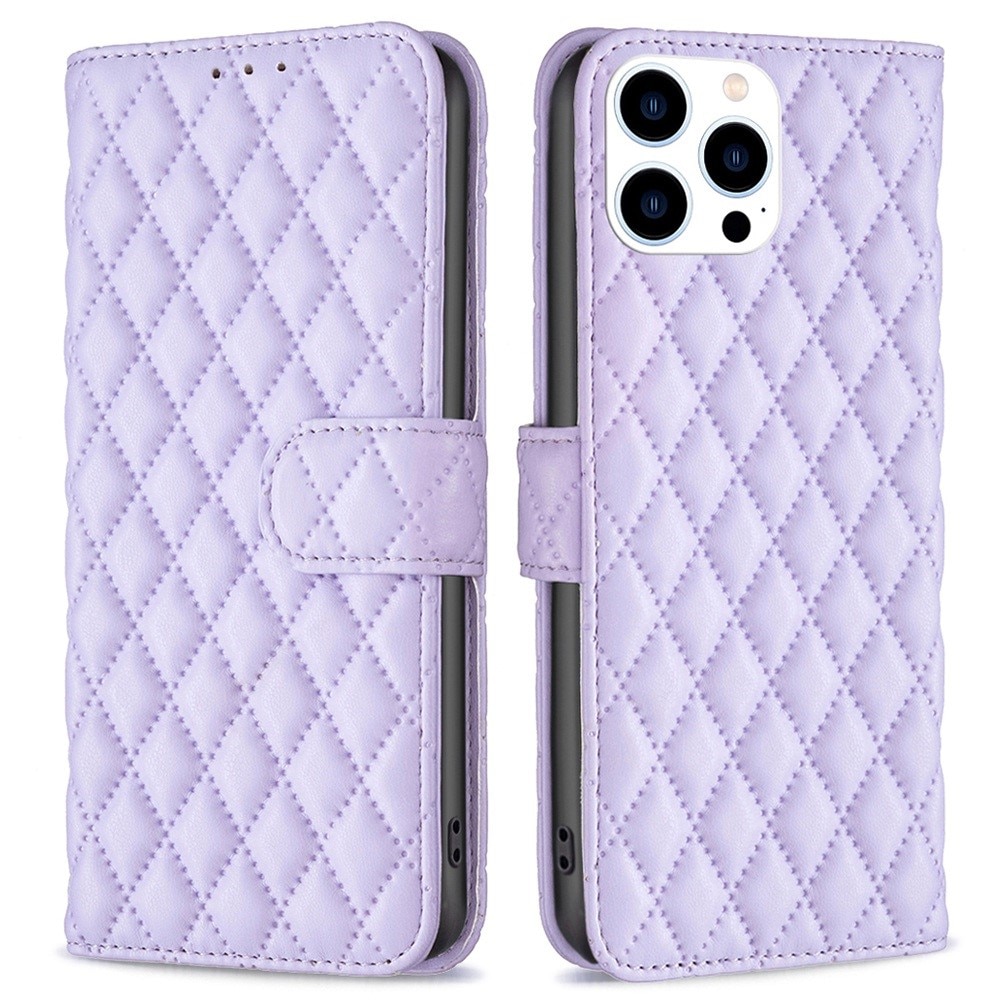 iPhone 14 Pro Portemonnaie-Hülle Quilted Lila