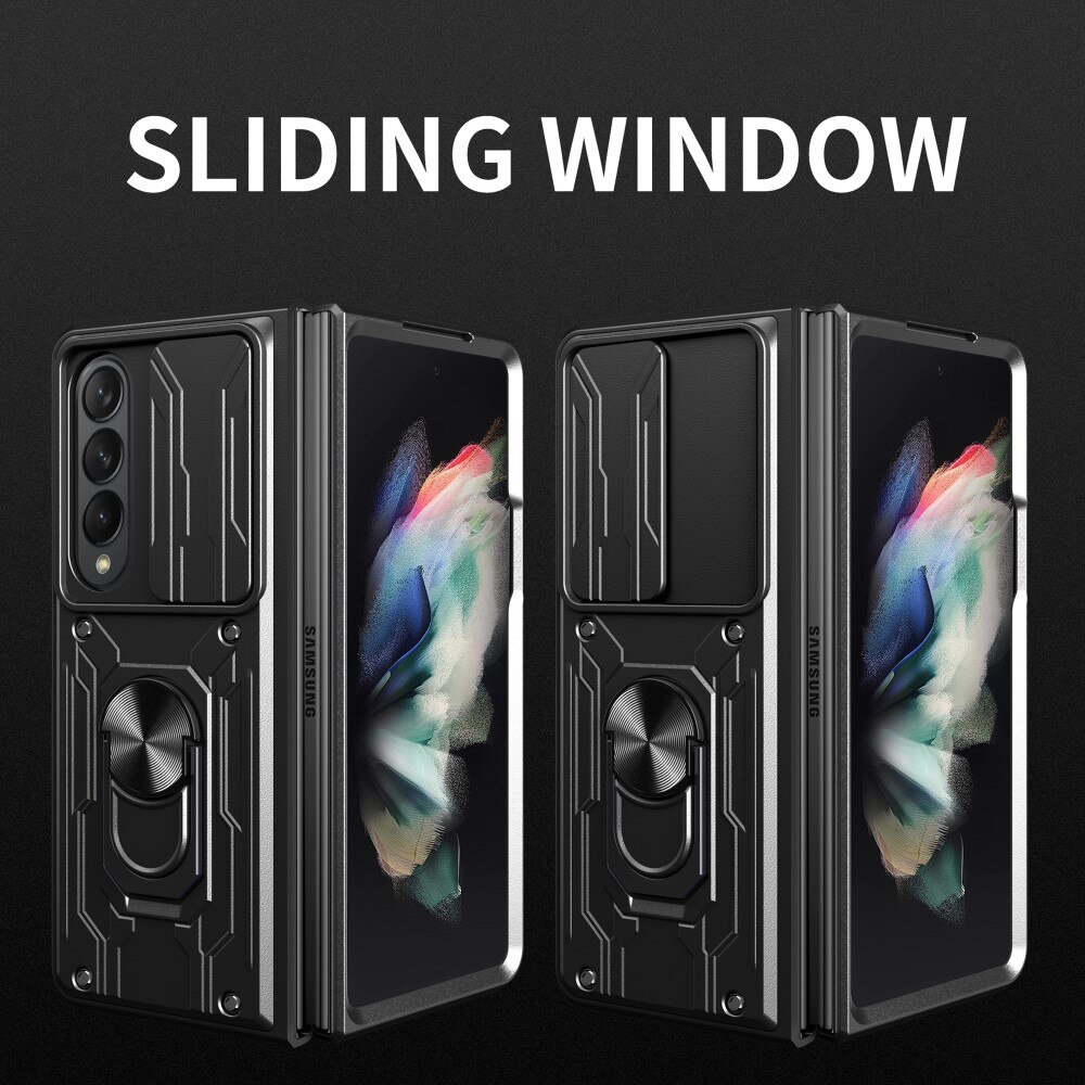 Samsung Galaxy Z Fold 4 Hybrid-Hülle Tech Ring+Kameraschutz Schwarz