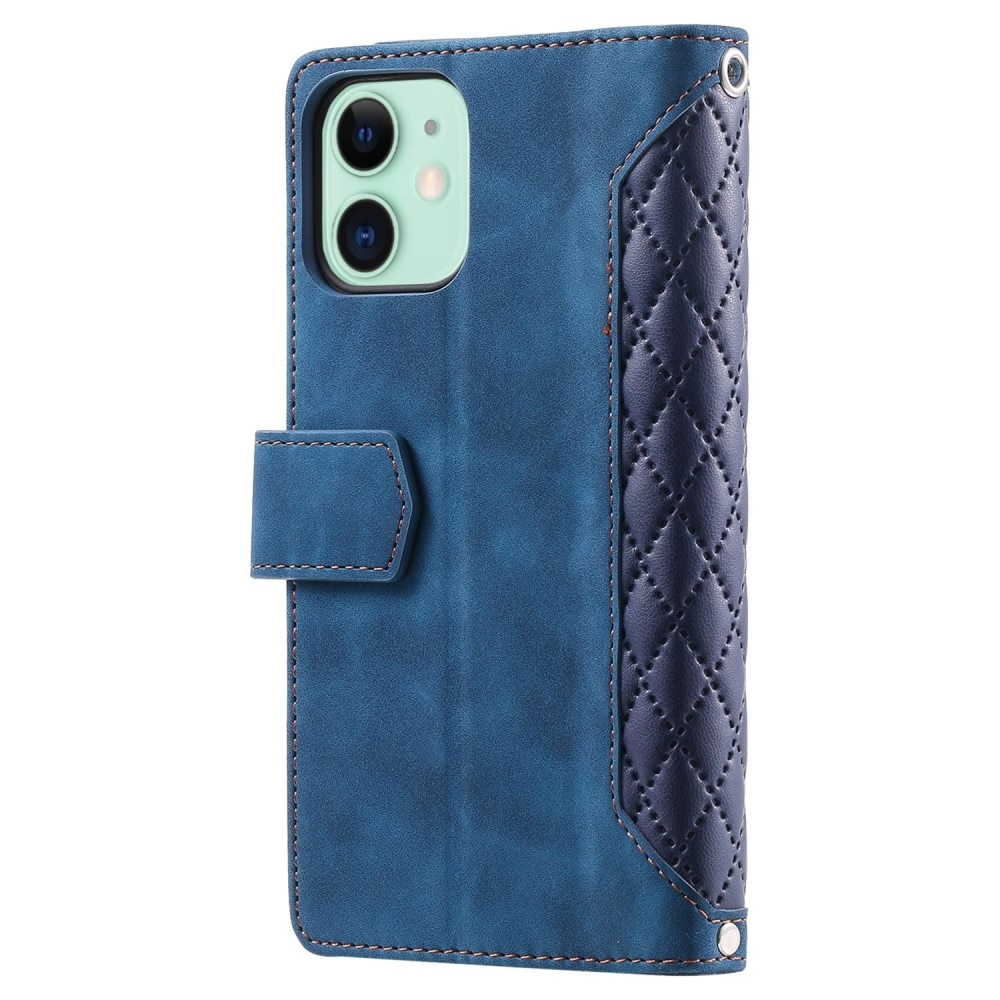 iPhone 11 Brieftasche Hülle Quilted Blau