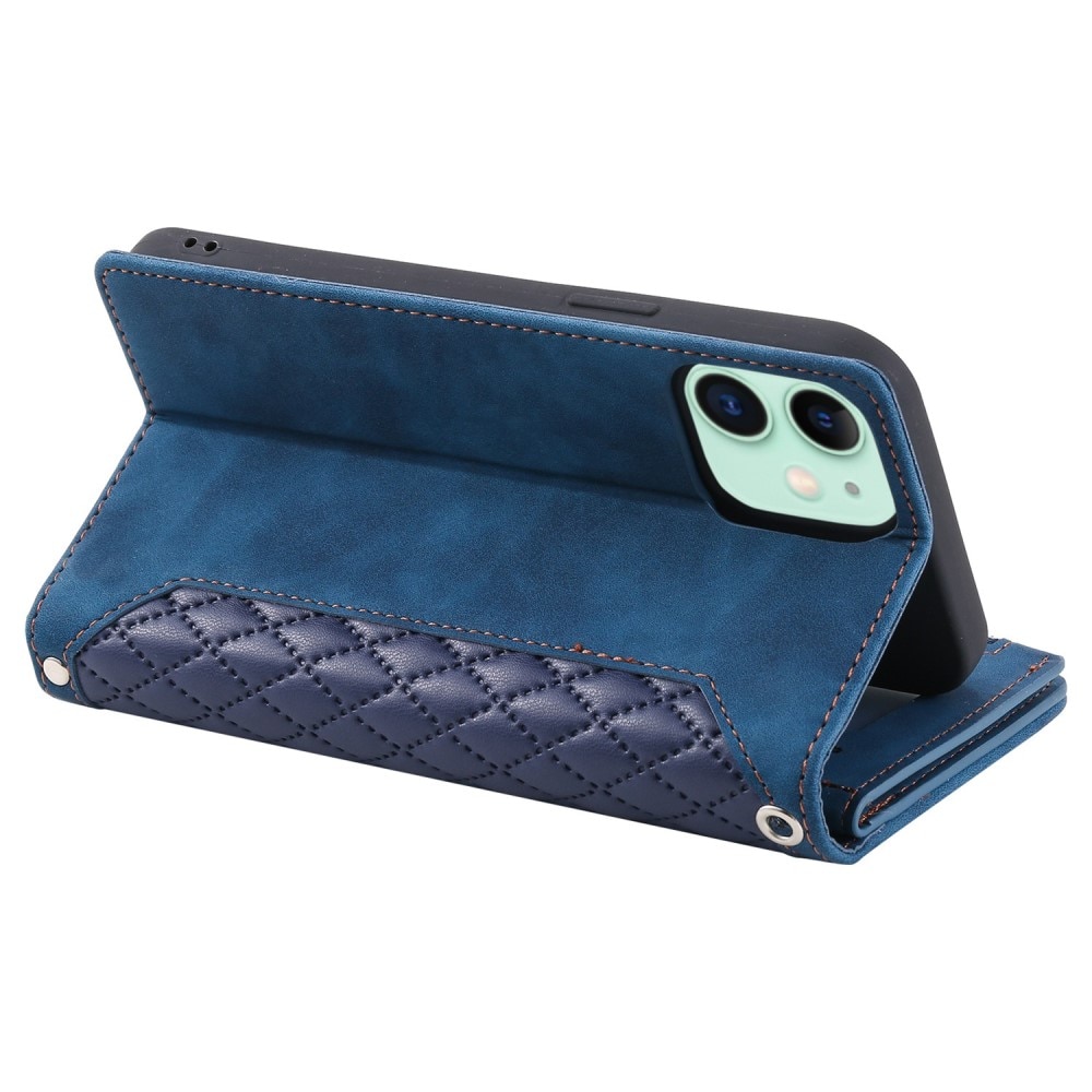 iPhone 11 Brieftasche Hülle Quilted Blau