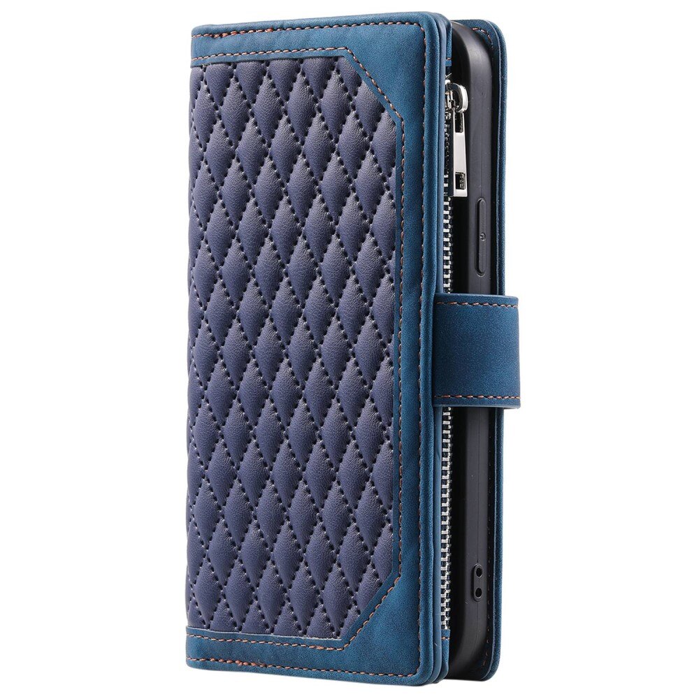 iPhone 11 Brieftasche Hülle Quilted Blau