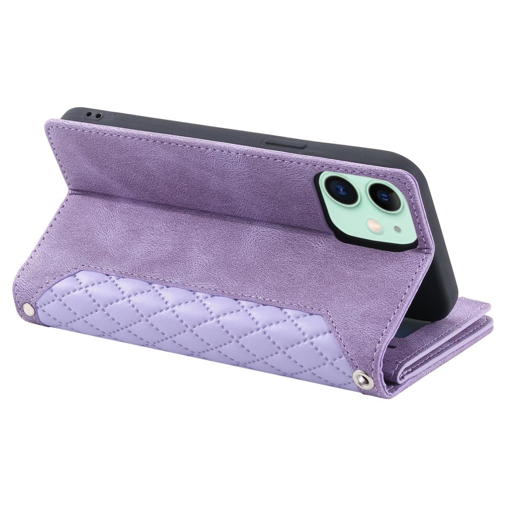 iPhone 11 Brieftasche Hülle Quilted Lila