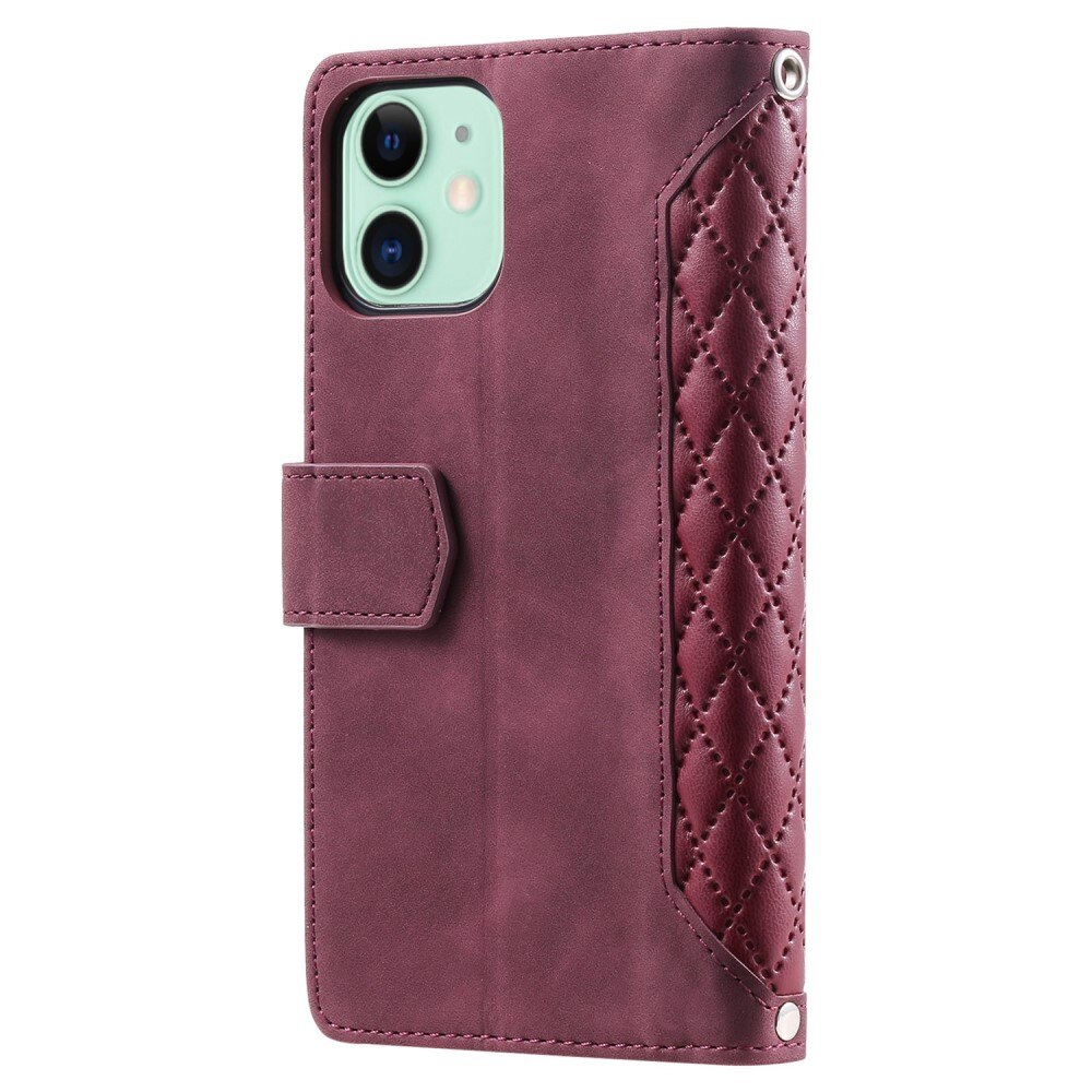 iPhone 11 Brieftasche Hülle Quilted Rot