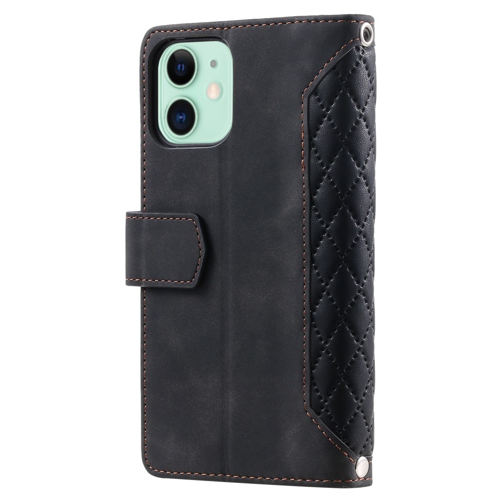 iPhone 11 Brieftasche Hülle Quilted Schwarz