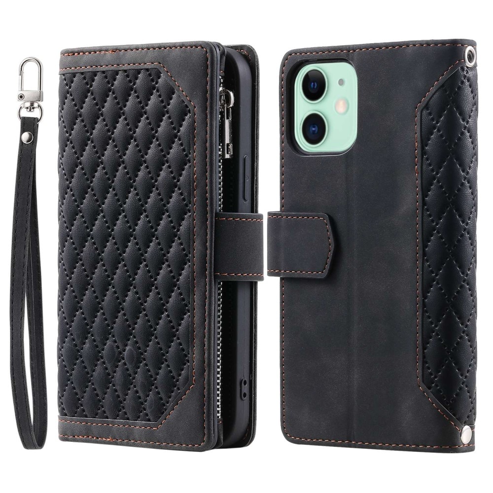 iPhone 11 Brieftasche Hülle Quilted Schwarz