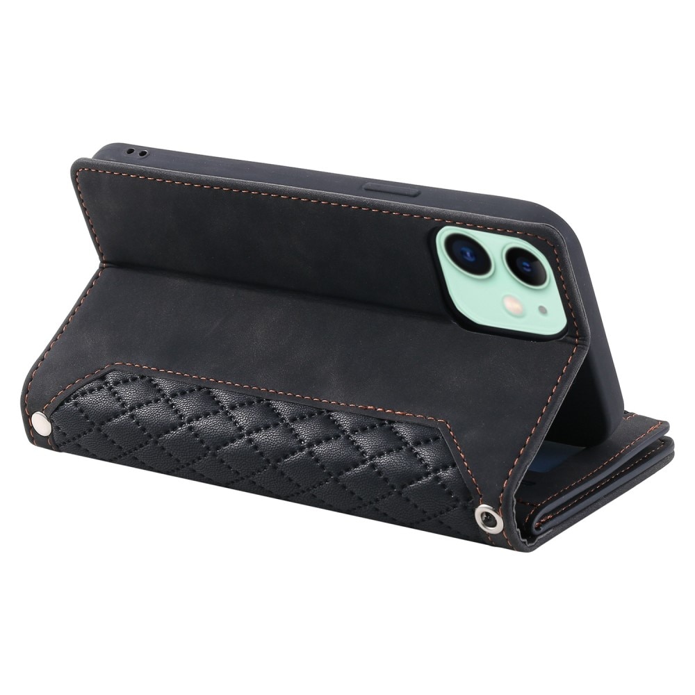 iPhone 11 Brieftasche Hülle Quilted Schwarz