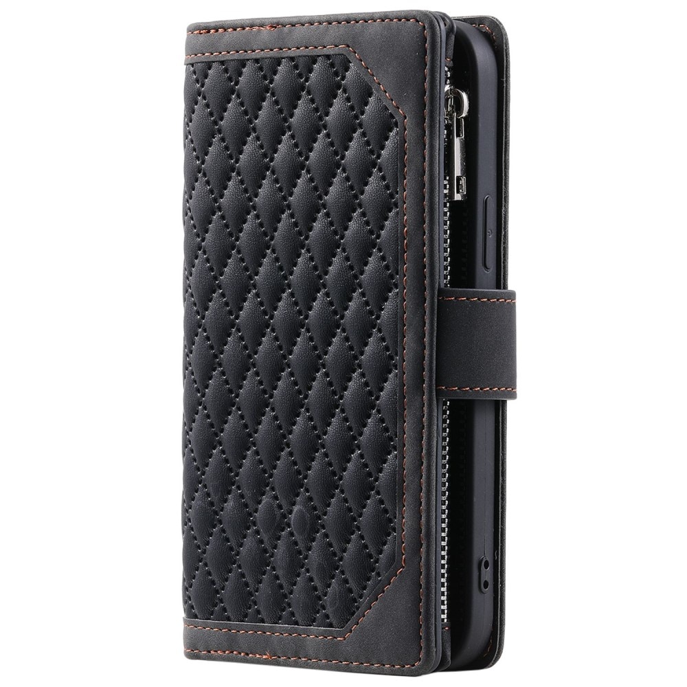 iPhone 11 Brieftasche Hülle Quilted Schwarz