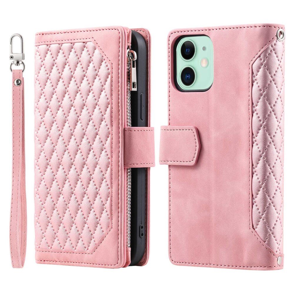 iPhone 11 Brieftasche Hülle Quilted Rosa