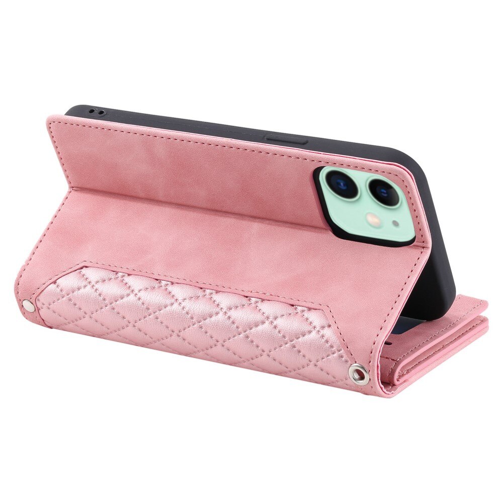 iPhone 11 Brieftasche Hülle Quilted Rosa