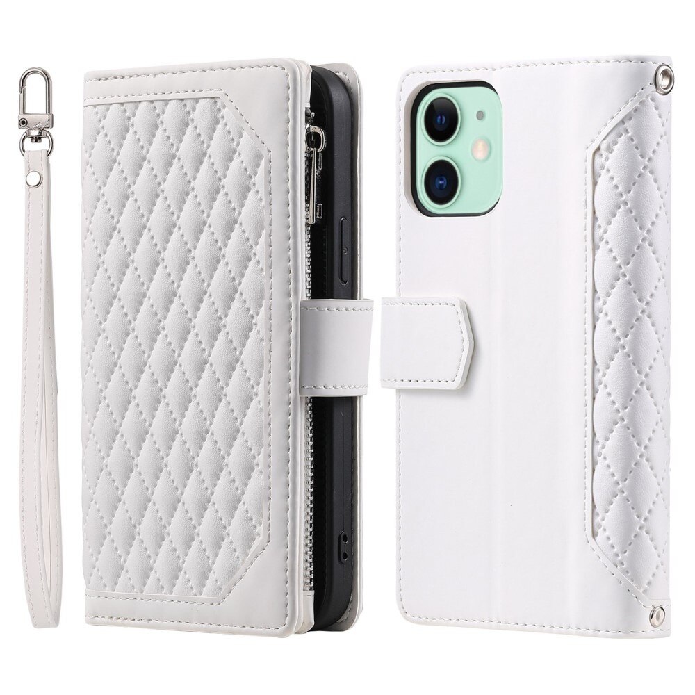 iPhone 11 Brieftasche Hülle Quilted Weiß