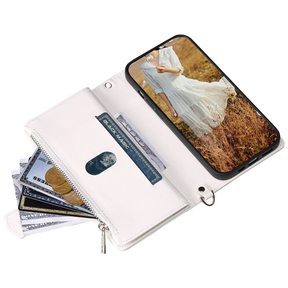 iPhone 14 Pro Max Brieftasche Hülle Quilted Weiß