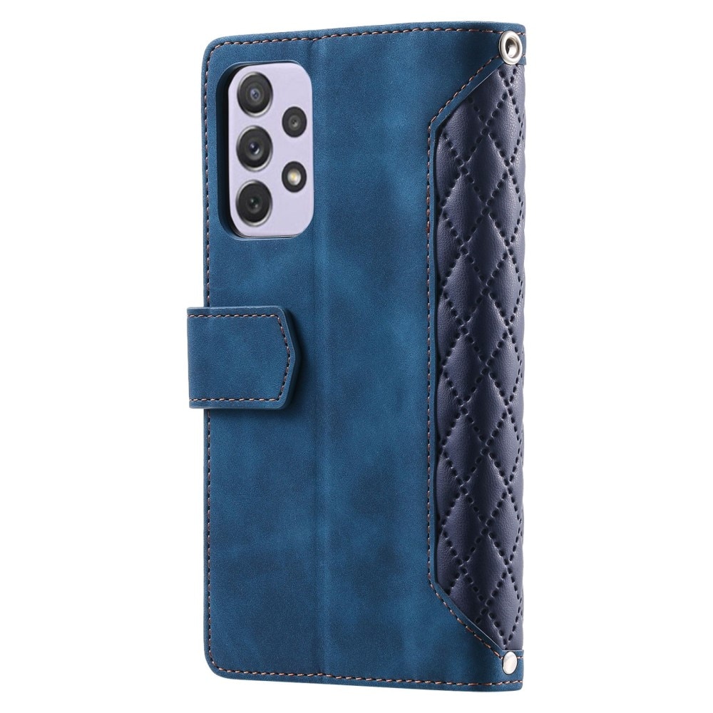 Samsung Galaxy A52 5G Brieftasche Hülle Quilted Blau
