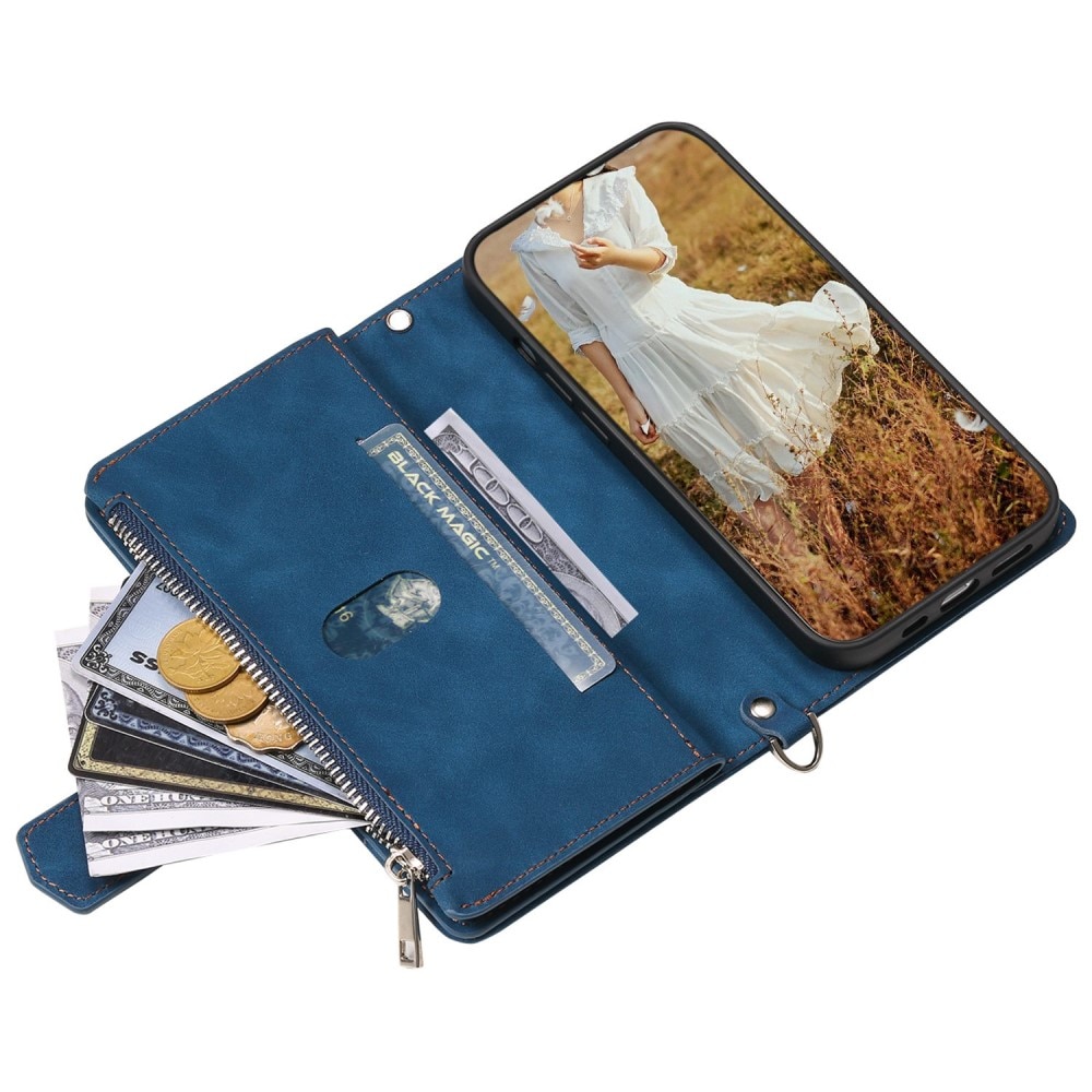 Samsung Galaxy A52 5G Brieftasche Hülle Quilted Blau