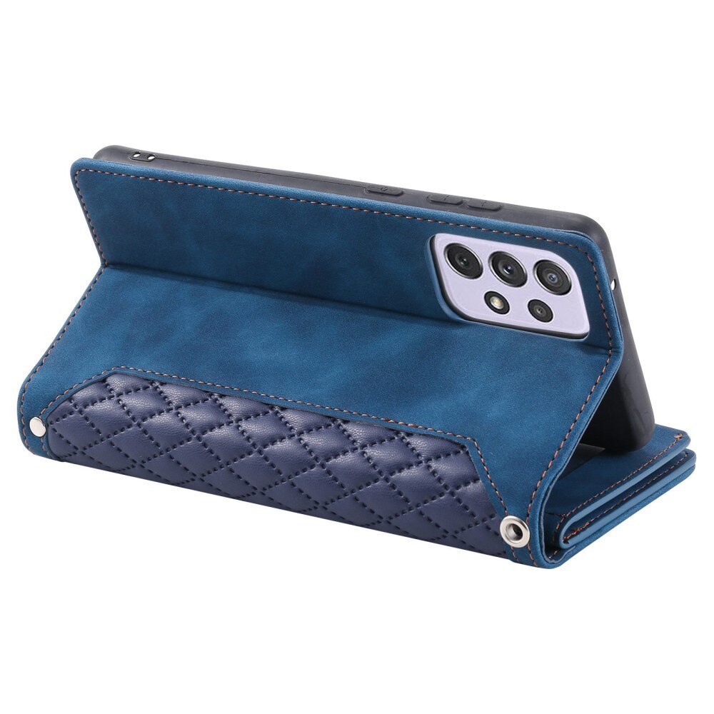 Samsung Galaxy A52 5G Brieftasche Hülle Quilted Blau