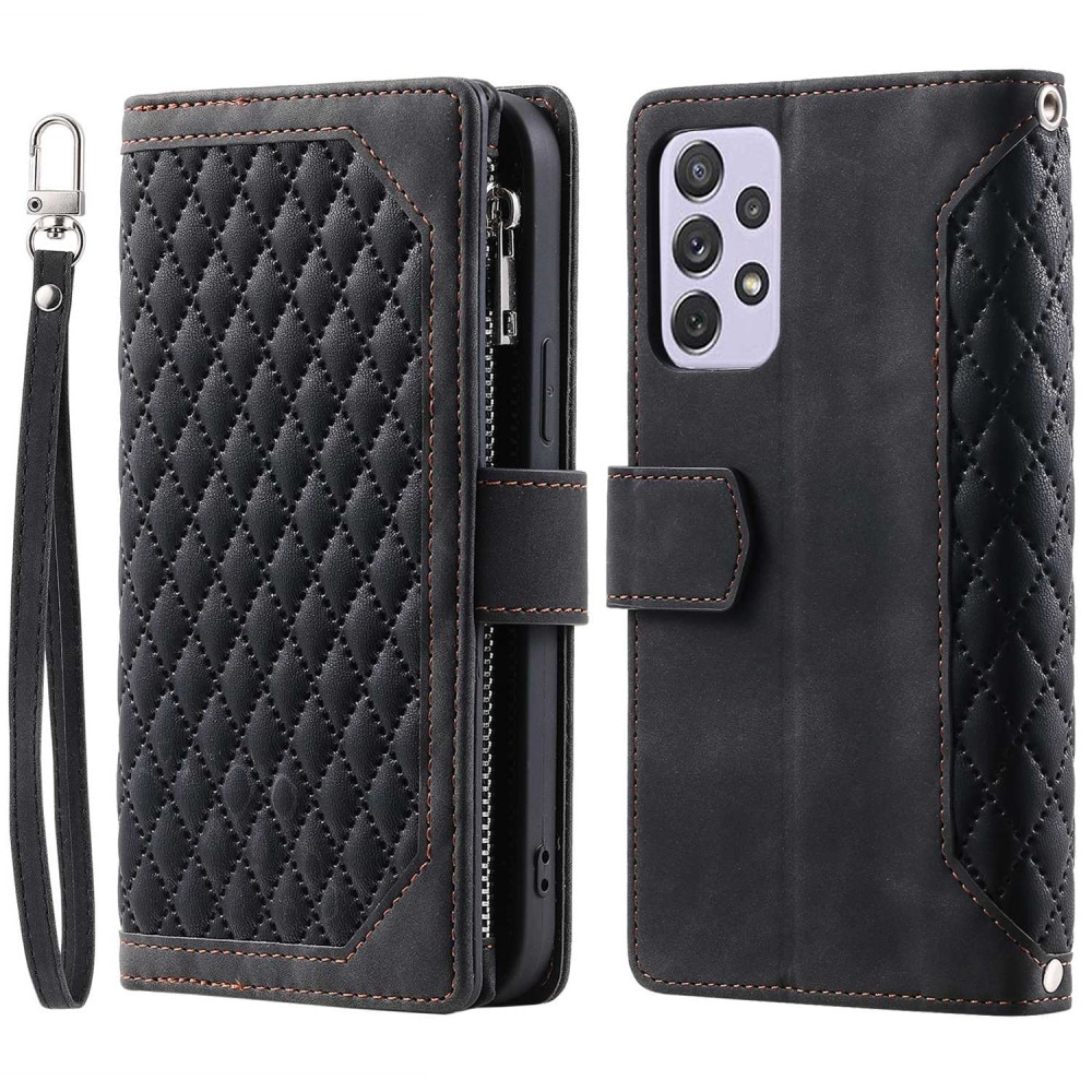 Samsung Galaxy A52/A52s Brieftasche Hülle Quilted Schwarz