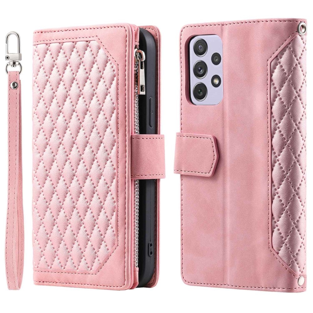 Samsung Galaxy A52/A52s Brieftasche Hülle Quilted Rosa