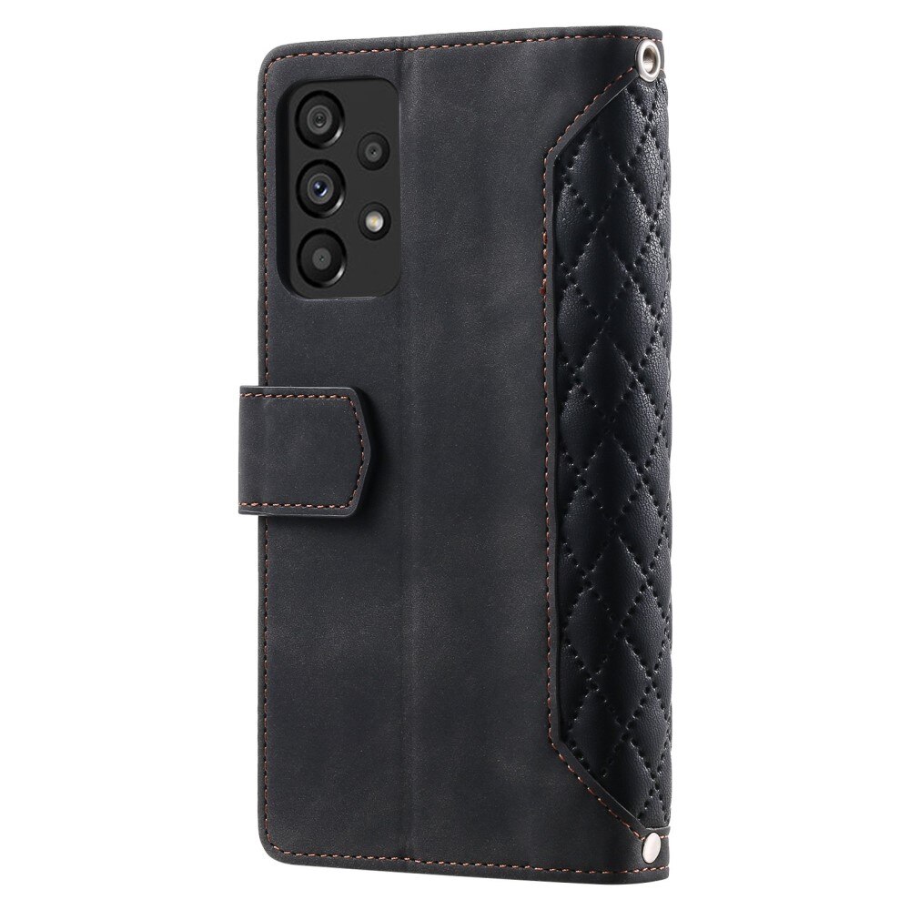 Samsung Galaxy A53 Brieftasche Hülle Quilted Schwarz