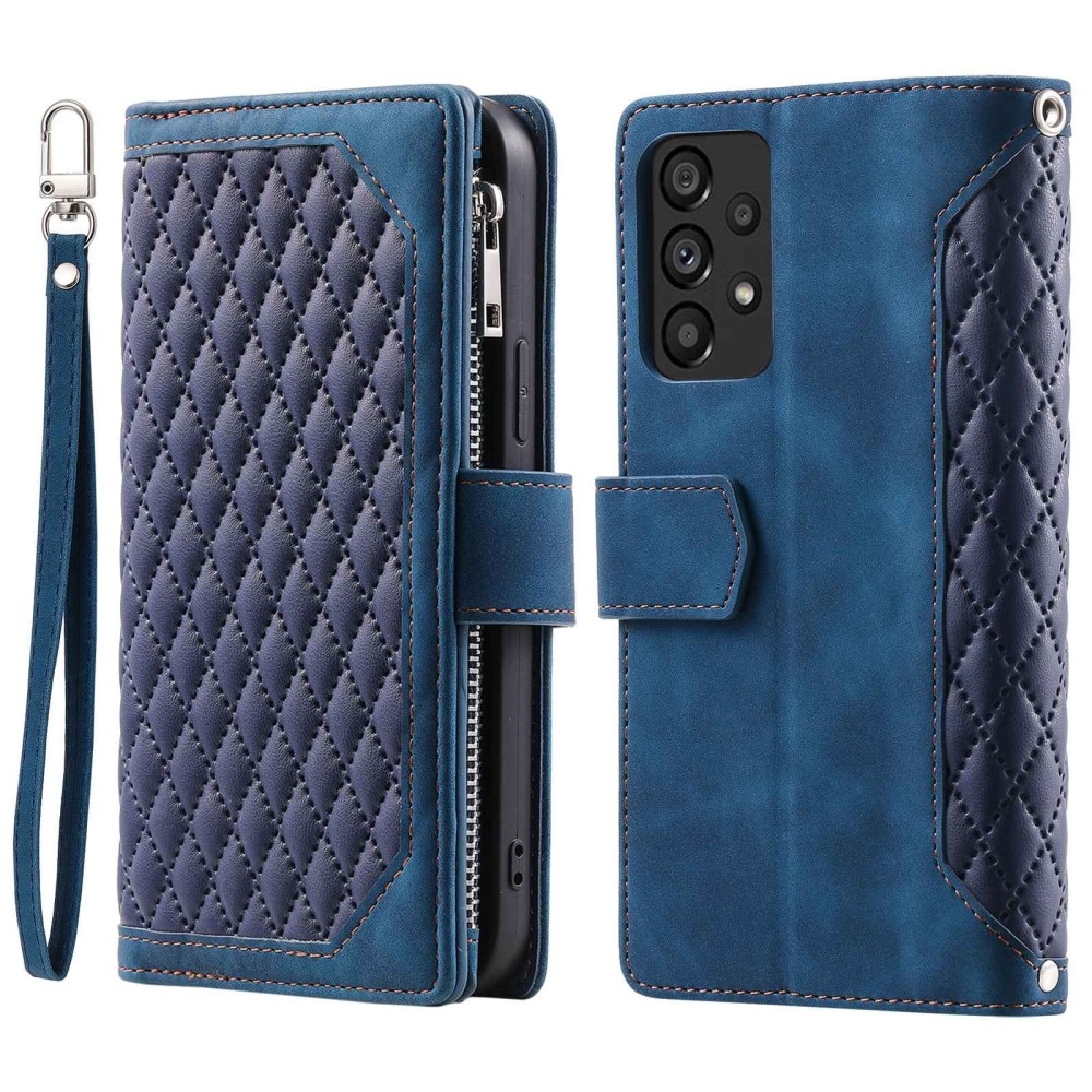 Samsung Galaxy A53 Brieftasche Hülle Quilted Blau