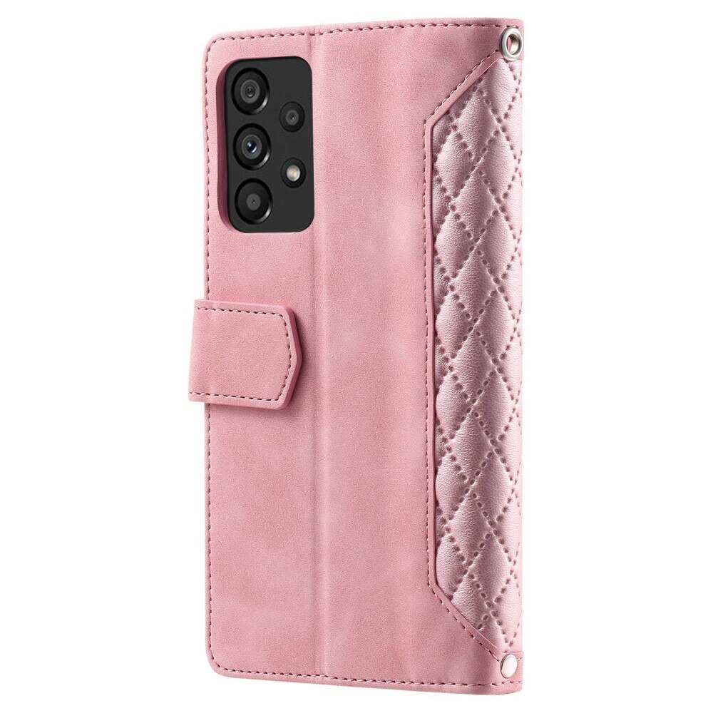 Samsung Galaxy A53 Brieftasche Hülle Quilted Rosa