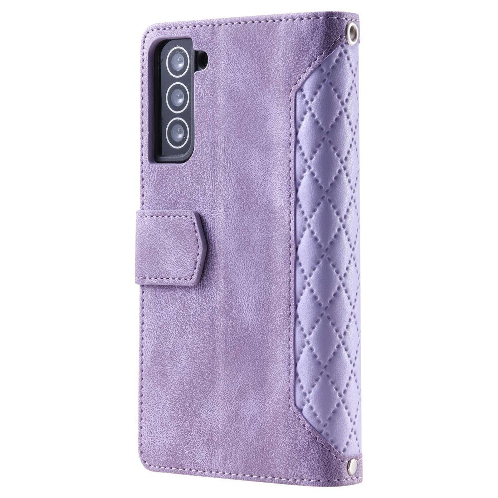 Samsung Galaxy S22 Brieftasche Hülle Quilted Lila