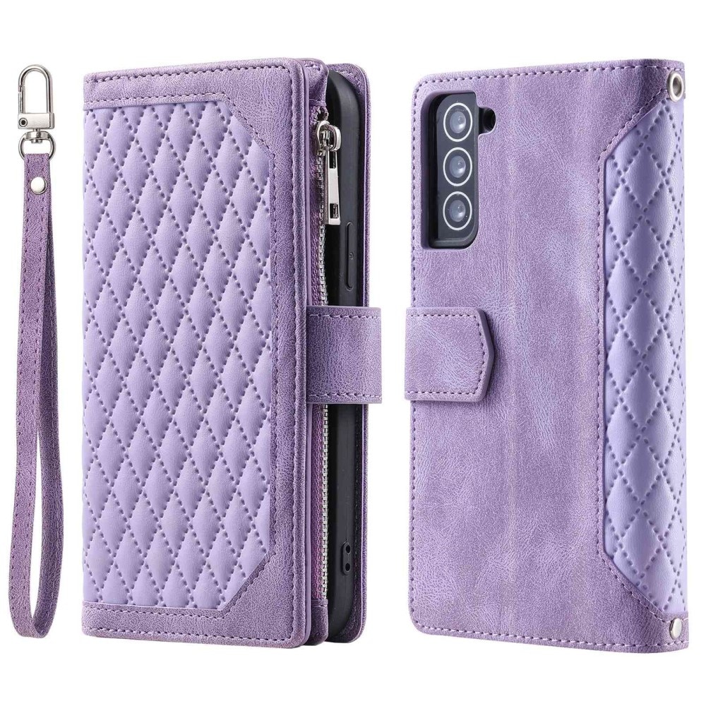 Samsung Galaxy S22 Brieftasche Hülle Quilted Lila