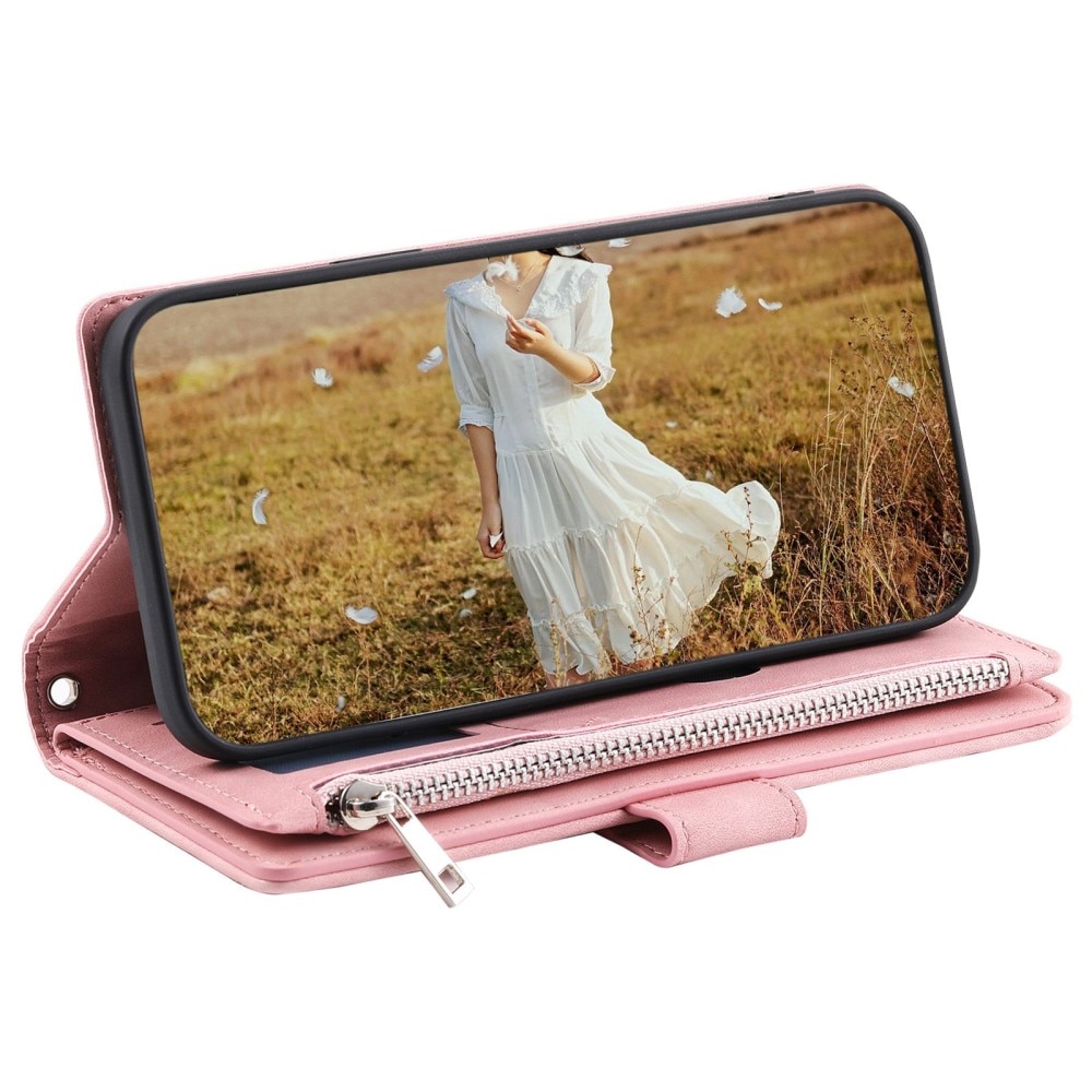 Samsung Galaxy S22 Brieftasche Hülle Quilted Rosa