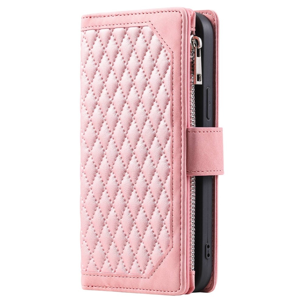 Samsung Galaxy S22 Ultra Brieftasche Hülle Quilted Rosa