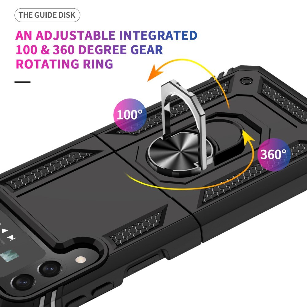 Samsung Galaxy Z Flip 4 Hybrid-Hülle Tech Ring Schwarz