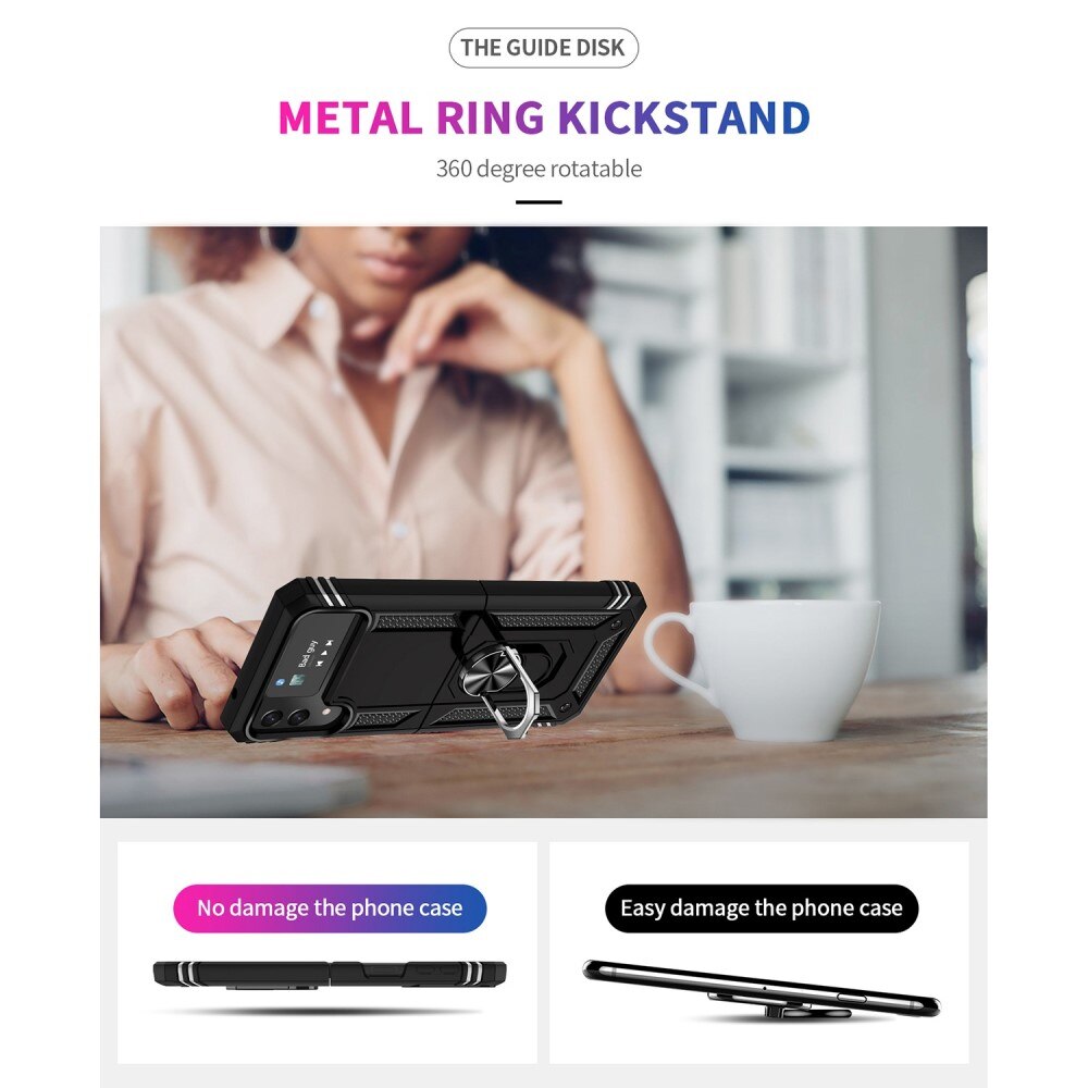 Samsung Galaxy Z Flip 4 Hybrid-Hülle Tech Ring Schwarz