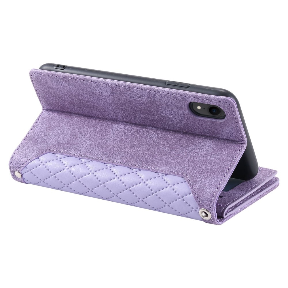 iPhone XR Brieftasche Hülle Quilted Lila