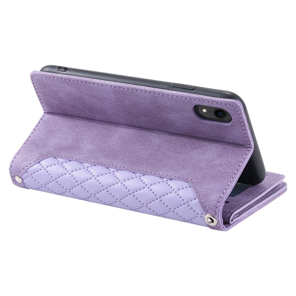 iPhone Xr Brieftasche Hülle Quilted Lila