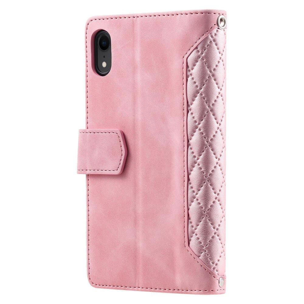iPhone Xr Brieftasche Hülle Quilted Rosa