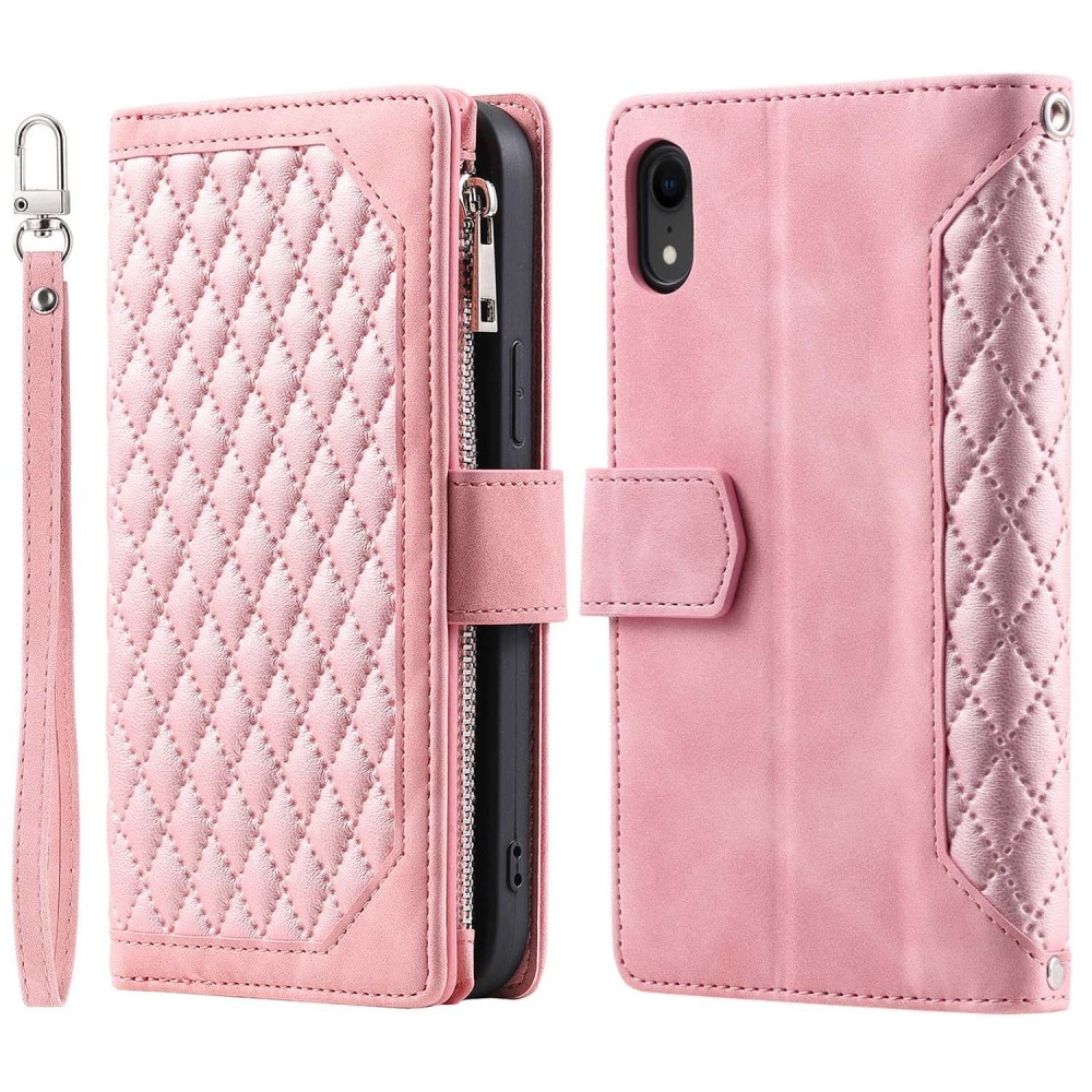 iPhone XR Brieftasche Hülle Quilted Rosa