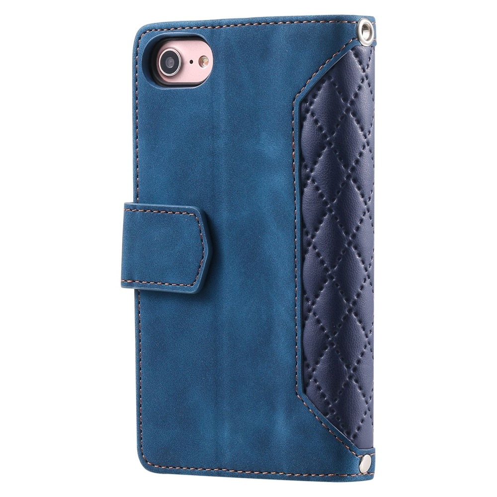 iPhone SE (2022) Brieftasche Hülle Quilted blau