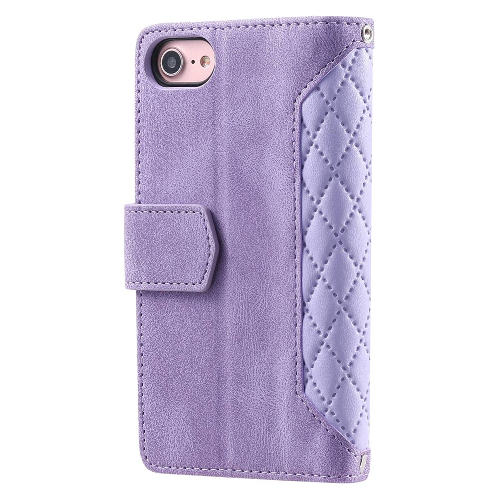 iPhone SE (2022) Brieftasche Hülle Quilted lila