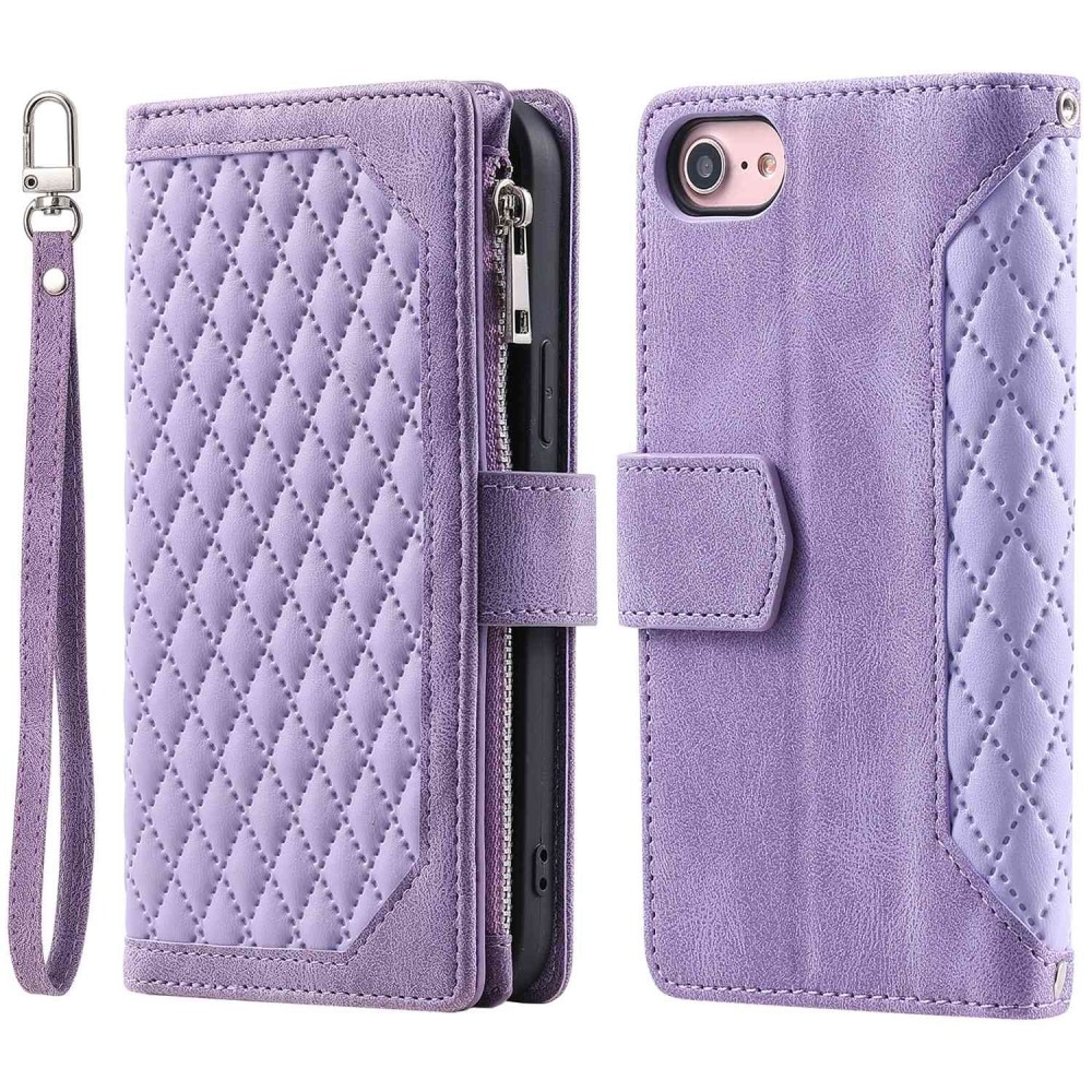 iPhone 8 Brieftasche Hülle Quilted lila