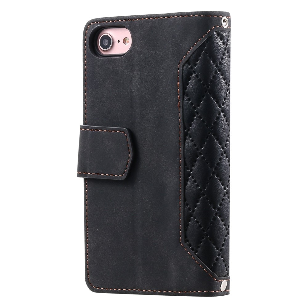 iPhone 8 Brieftasche Hülle Quilted schwarz